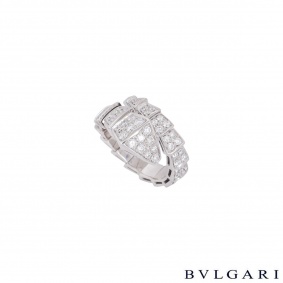 Bvlgari White Gold Diamond Serpenti Ring 347721